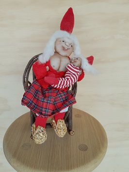 30 cm amme nisse med baby og gyngestol